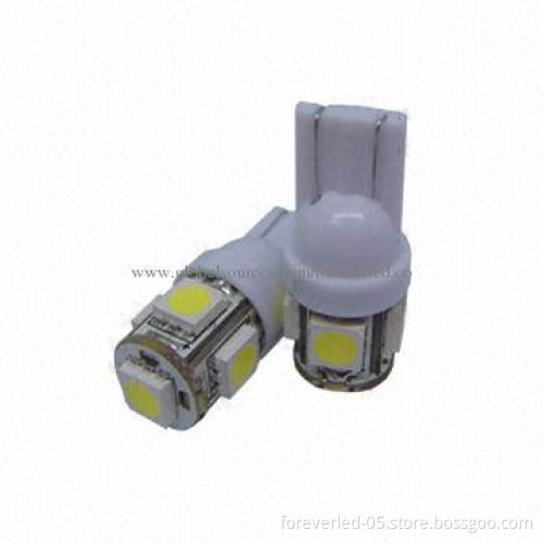 360-Degree Shine 5-SMD T10 Wedge Light LED Bulbs, 158, 168, 175, 194, 2823 & 2825